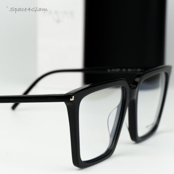 Saint Laurent Men Eyeglasses Black Demo Square SL474OPT 001 BRAND NEW - Picture 4 of 10
